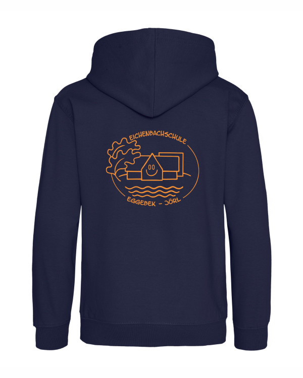 Hoodie "orange auf blau"