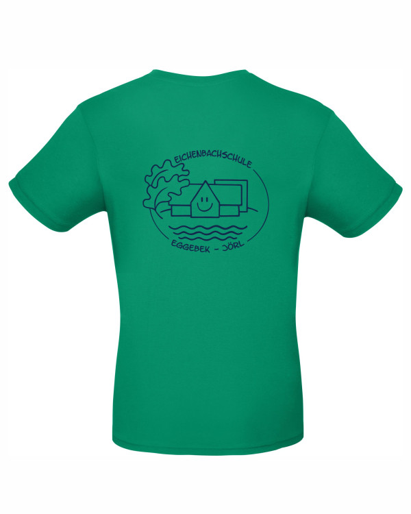 T-Shirt "blau auf grün"
