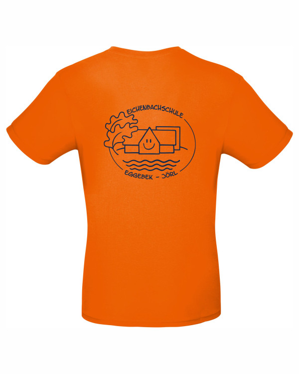 T-Shirt "blau auf orange"